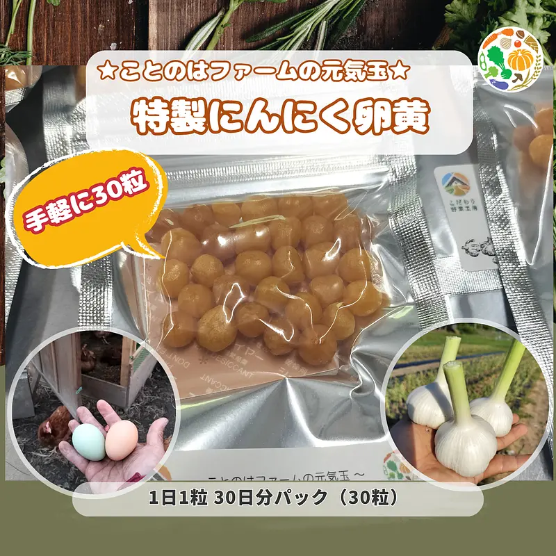 頑張りたい人専用：特製にんにく卵黄 手軽に30粒パック（送料無料）