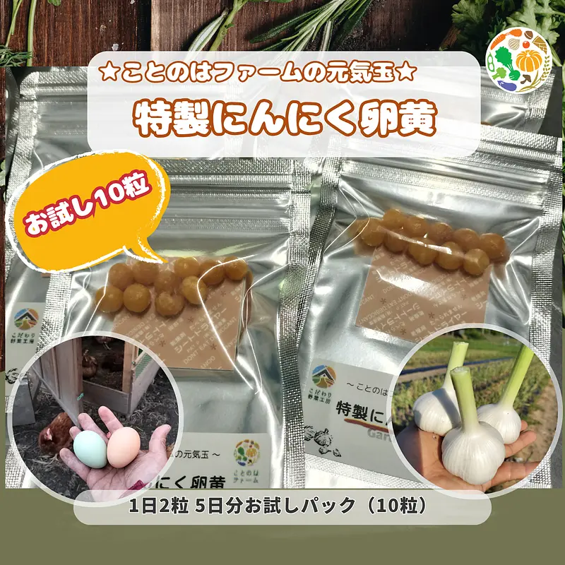 頑張りたい人専用：特製にんにく卵黄 5日分お試しパック（10粒）送料無料